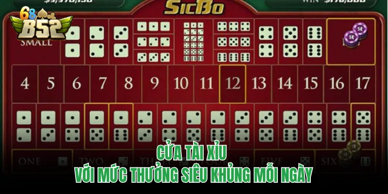 Sicbo B52CLUB - Trải Nghiệm Xúc Xắc Kịch Tính, Hấp Dẫn Cửa tài xỉu với mức thưởng siêu khủng mỗi ngày